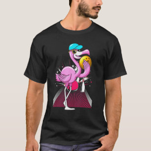 Cool Bowling Flamingo Shorebirds Player T-Shirt
