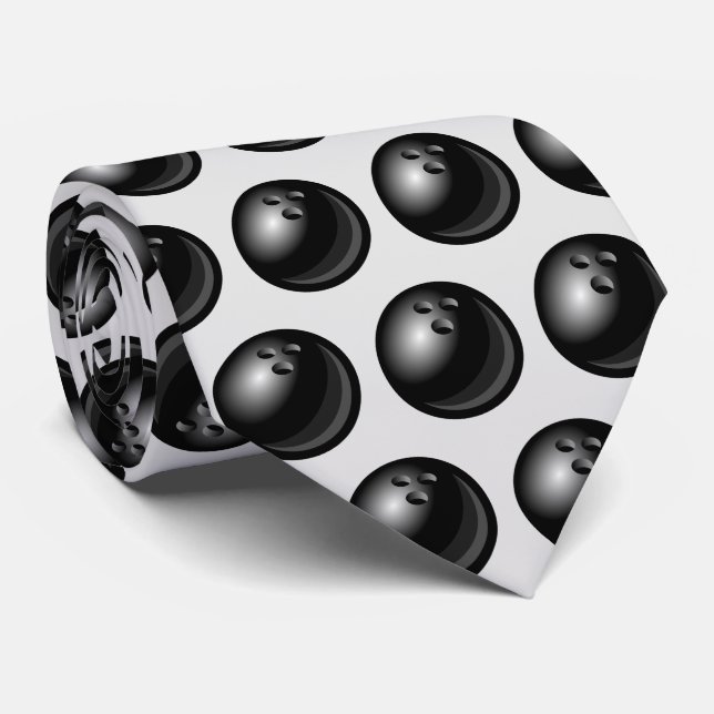 Cool bowling sports ball tiled pattern tie (Rolled)