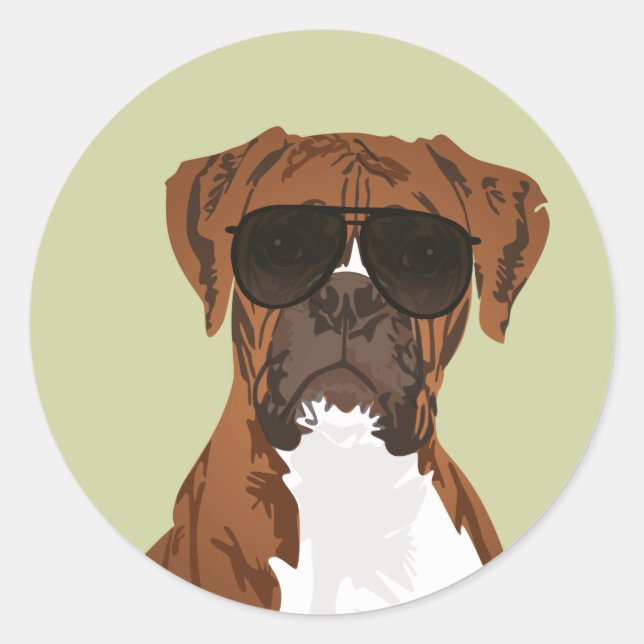 Cool Boxer Dog for Dog Lovers Sticker (Front)