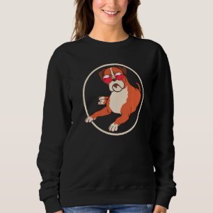 Cool Boxer Sunglasses Animal Pet Dog Owner Boxer Sweatshirt