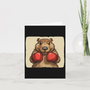 Cool Boxing Beaver With Gloves For A Confident And Card