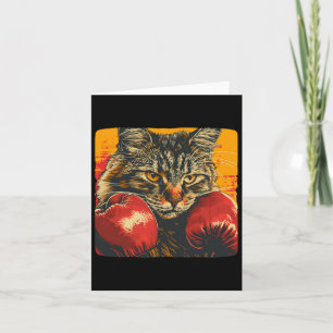 Cool Boxing Cat For Boxing Gloves And Cats Lovers Card