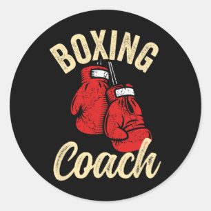 Cool Boxing Coach Red Gloves Kickboxing Kickboxer Classic Round Sticker