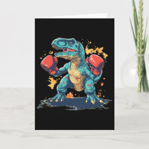 Cool Boxing Gloves With Dinosaur  Card