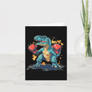 Cool Boxing Gloves With Dinosaur  Card
