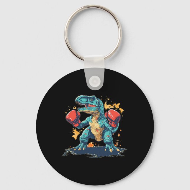 Cool Boxing Gloves With Dinosaur  Keychain (Front)