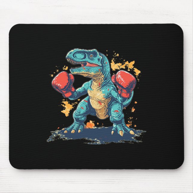 Cool Boxing Gloves With Dinosaur  Mouse Pad (Front)