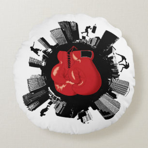 Cool Boxing World Round Pillow