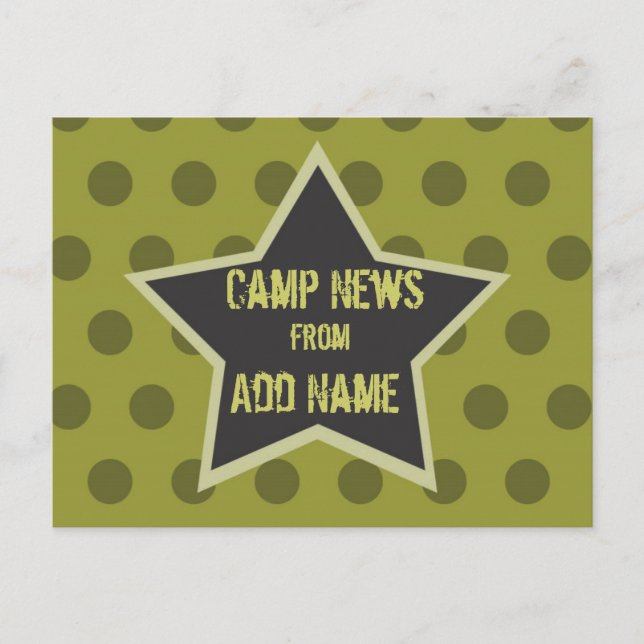 Cool Boy Customizable Camp Postcard (Front)