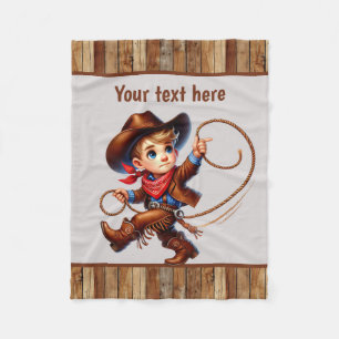 Cool boys cowboys customizable fleece blanket