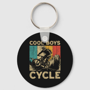 Cool Boys Cycle Bicycle Riding Cyclist Boys Kids Keychain
