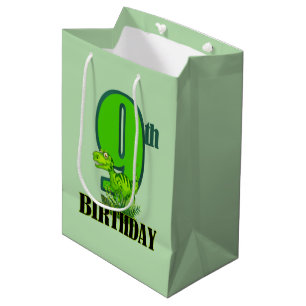 Cool boys dinosaur party 9th medium gift bag