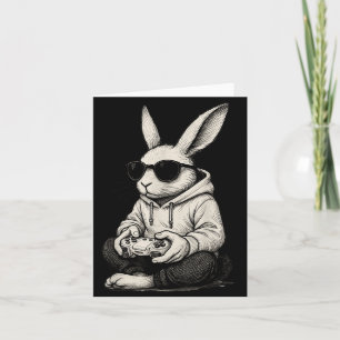 Cool Boys Easter Bunny Gamer Video Game Card