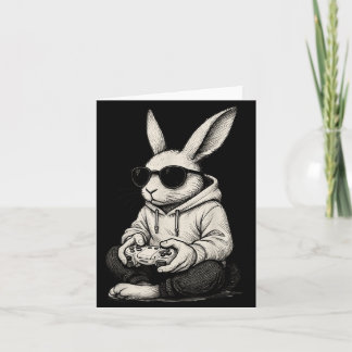 Cool Boys Easter Bunny Gamer Video Game Card