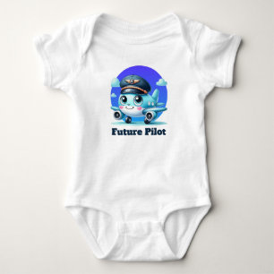 Cool boys future pilot customizable  baby bodysuit