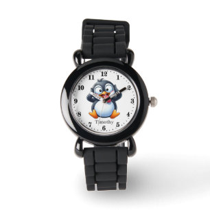 Cool boys penguin add name  watch