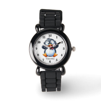 Cool boys penguin add name watch