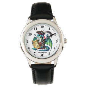 Cool Boys Pirate dragon add name Watch