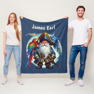Cool boys pirate lovers add name  fleece blanket