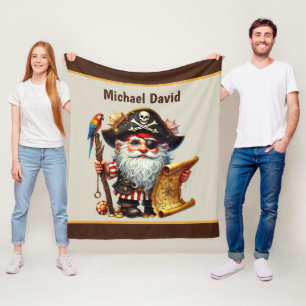 Cool boys pirate lovers add name fleece blanket