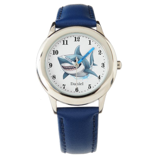 Cool boys shark add name  watch (Front)