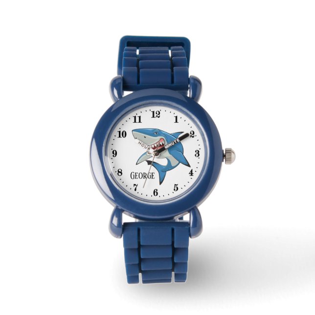 cool boys shark watch add name (Front)