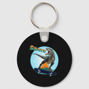 Cool Boys Skateboarding T Rex Dinosaur Skateboard  Keychain