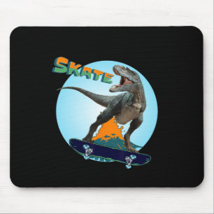 Cool Boys Skateboarding T Rex Dinosaur Skateboard  Mouse Pad