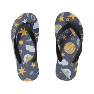 cool boys space lovers  kid's flip flops