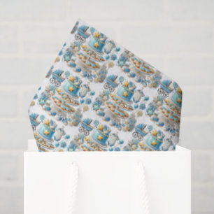 Cool boys tiled baby shower pattern tissue paper