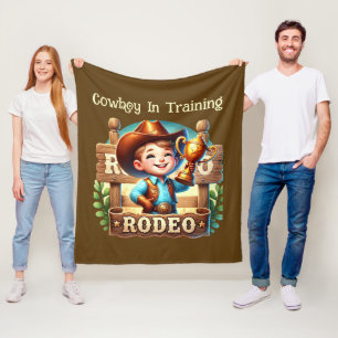 Cool boys training cowboy fleece blanket