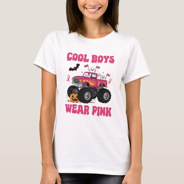 Cool Boys Wear Pink Monster Truck Tee (Front)