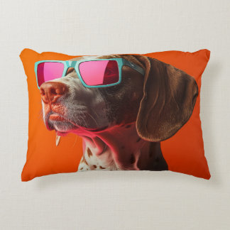 Cool bracco italiano dog with sunglasses accent pillow