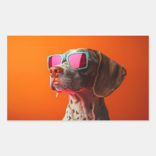 Cool Bracco italiano dog with sunglasses Sticker