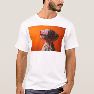 Cool Bracco italiano dog with sunglasses T-Shirt