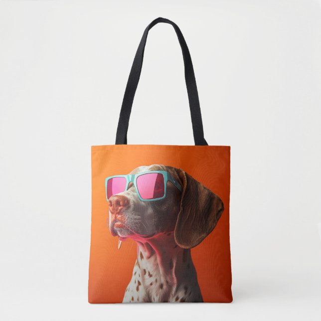 Cool Bracco italiano dog with sunglasses Tote Bag (Front)