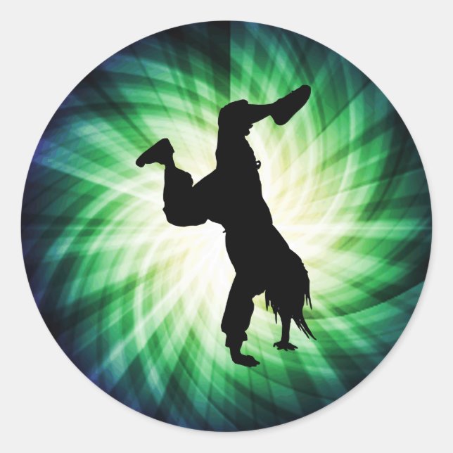 Cool Breakdancer Classic Round Sticker (Front)