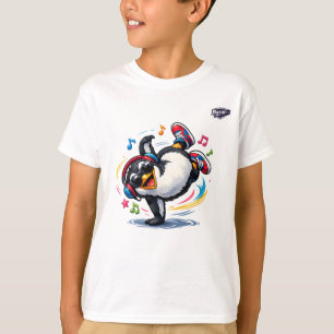 Cool Breakdancing Penguin Kids T-Shirt