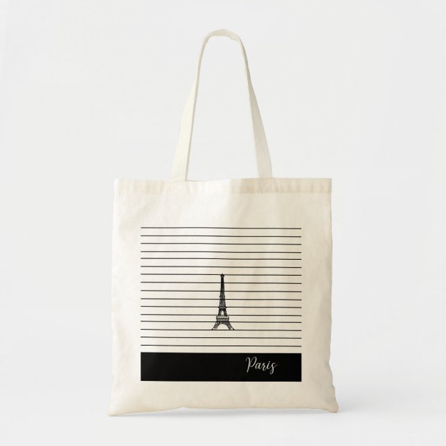 Cool Breton Stripes Paris Tote Bag (Front)