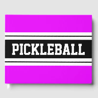Cool Bright Pink White Black Stripes PICKLEBALL
