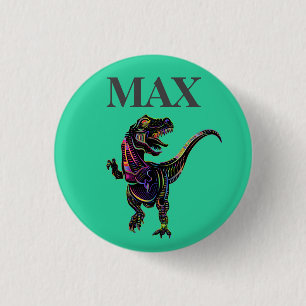 Cool Briliant Awesome Perfect Colourful Dinosaur 1 Inch Round Button
