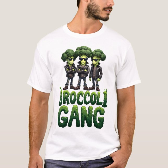 Cool Broccoli Gang Design T-Shirt (Front)