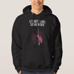 Cool Broken Leg Gift For Women Funny Stunt Girl Si Hoodie