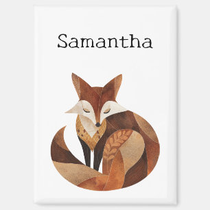 Cool Brown Cream Orange Fox Magnet