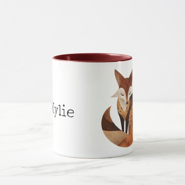 Cool Brown Cream Orange Fox Mug (Center)