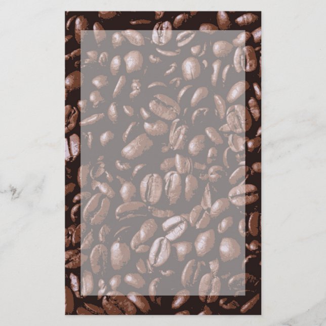 Cool Brown delicious Coffee Beans Stationery (Front)