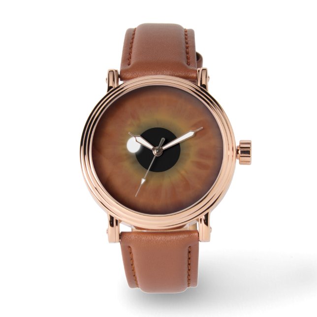Cool Brown Eye Iris Eyeball Custom Wrist Watch (Front)