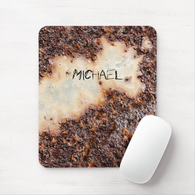 Cool brown rusty metal texture Your name Mouse Pad (With Mouse)