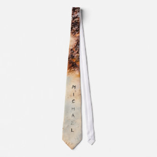 Cool brown rusty metal texture Your name Tie
