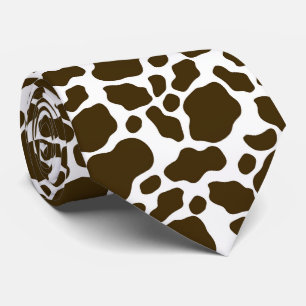 cool brown white cow spot tiled pattern tie